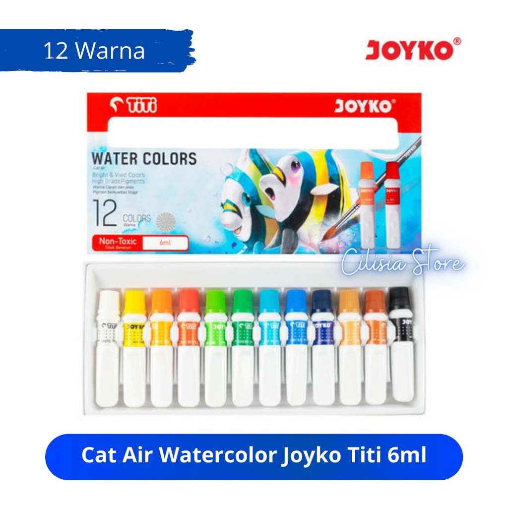 

Cat Air Watercolor Joyko Titi Set 6ml 12 Warna / Cat Lukis Joyko