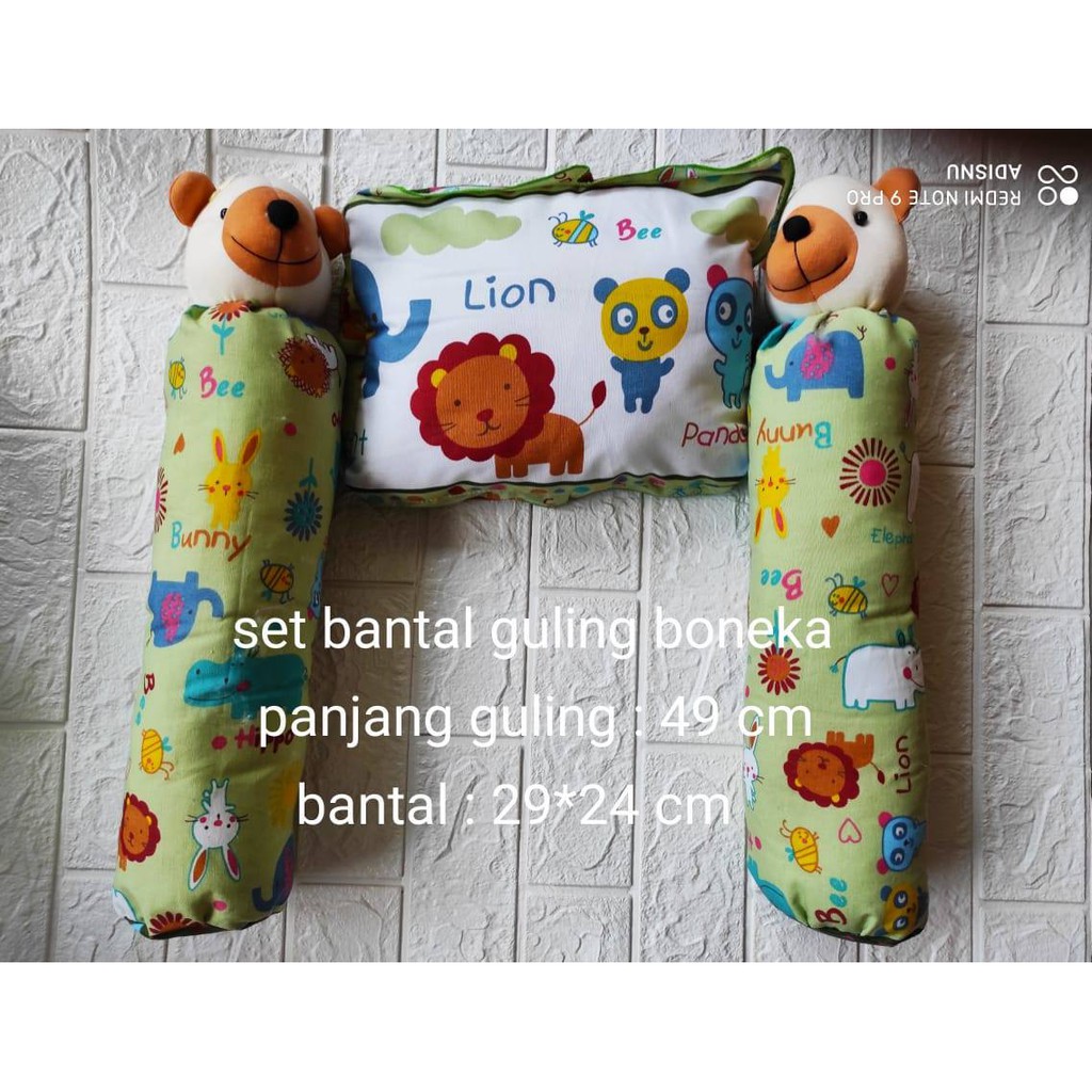 Set Bantal Guling Boneka Bayi Katun Isi Dakron