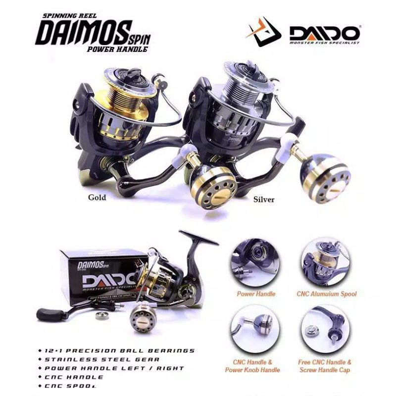 Reel spinning terlaris Daido Daimos Spin . Reel spinning power handle.