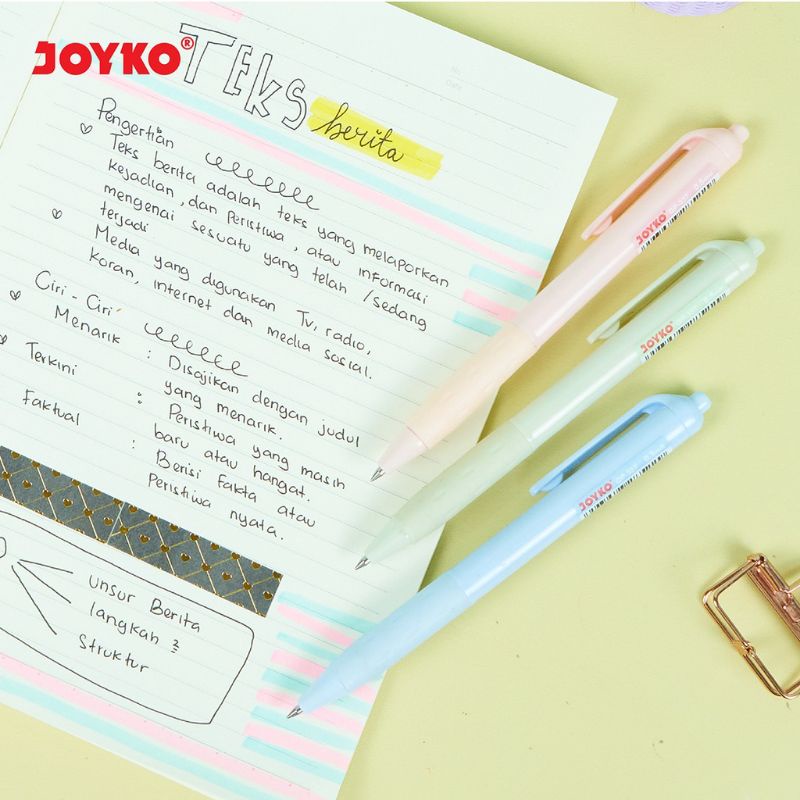 

PEN GEL JOYKO GP-337 PASPEN | 0,5mm | INK WATER BASE | BULLET TIP | RETRACABLE | ECER