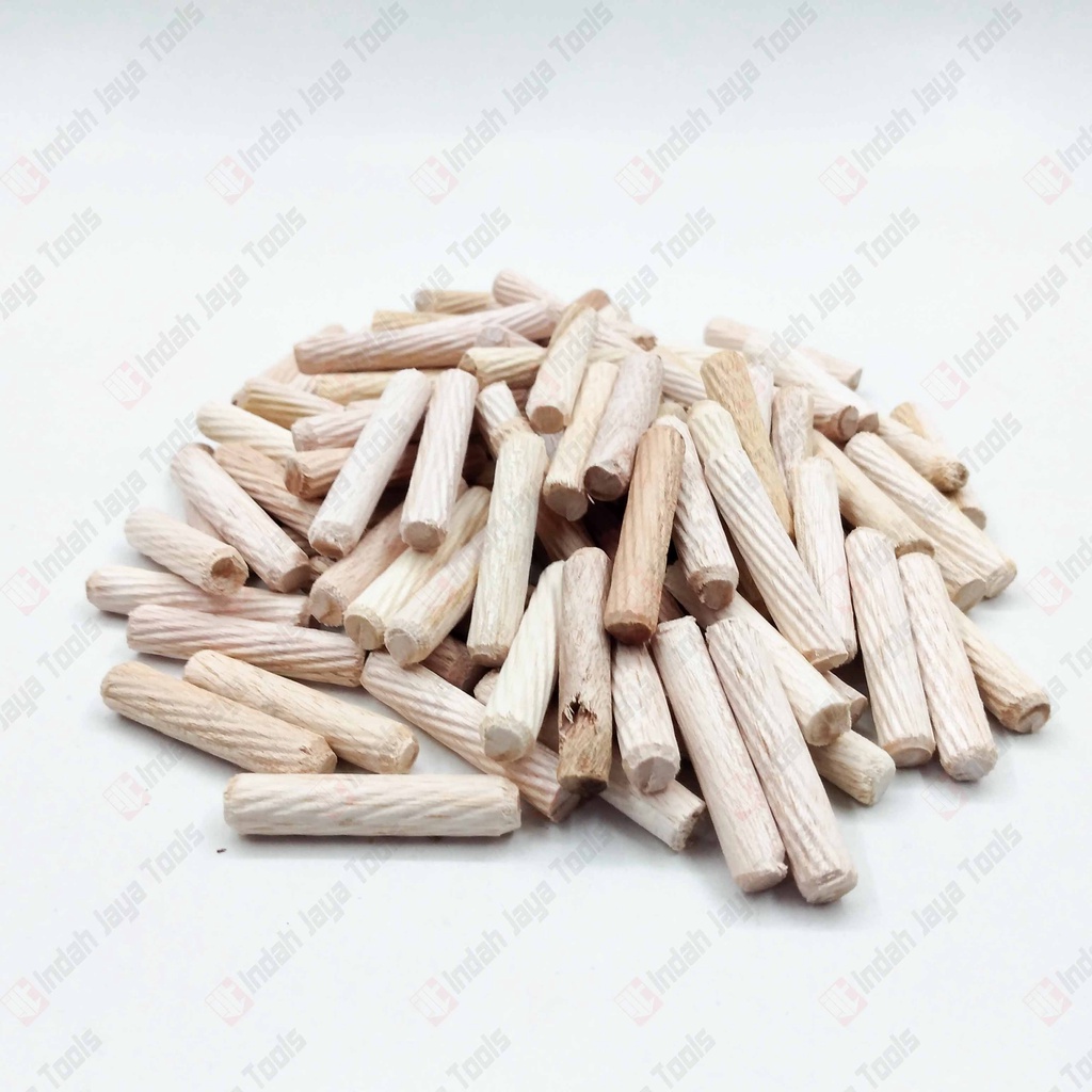 DOWEL Kayu Ulir 8 x 40 MM 100 Pcs Pen Sambungan Stik Kayu Bulat