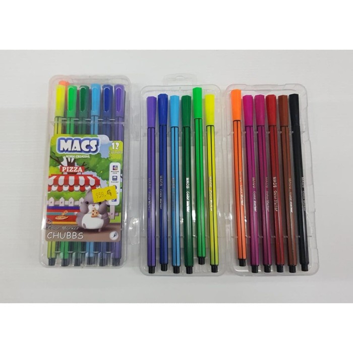 

COLOR MARKER MACS 12 COLOUR PIZZA | SPIDOL WARNA