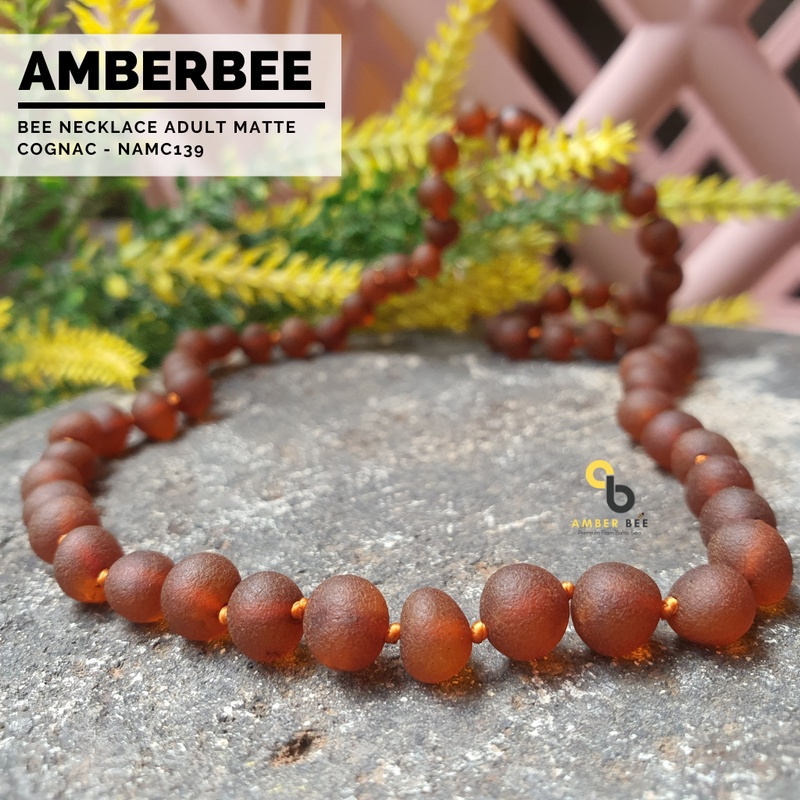 Kalung Amber Dewasa ORI Baltic Lithuania Premium Matte Cognac NAMC139 by Amber Bee