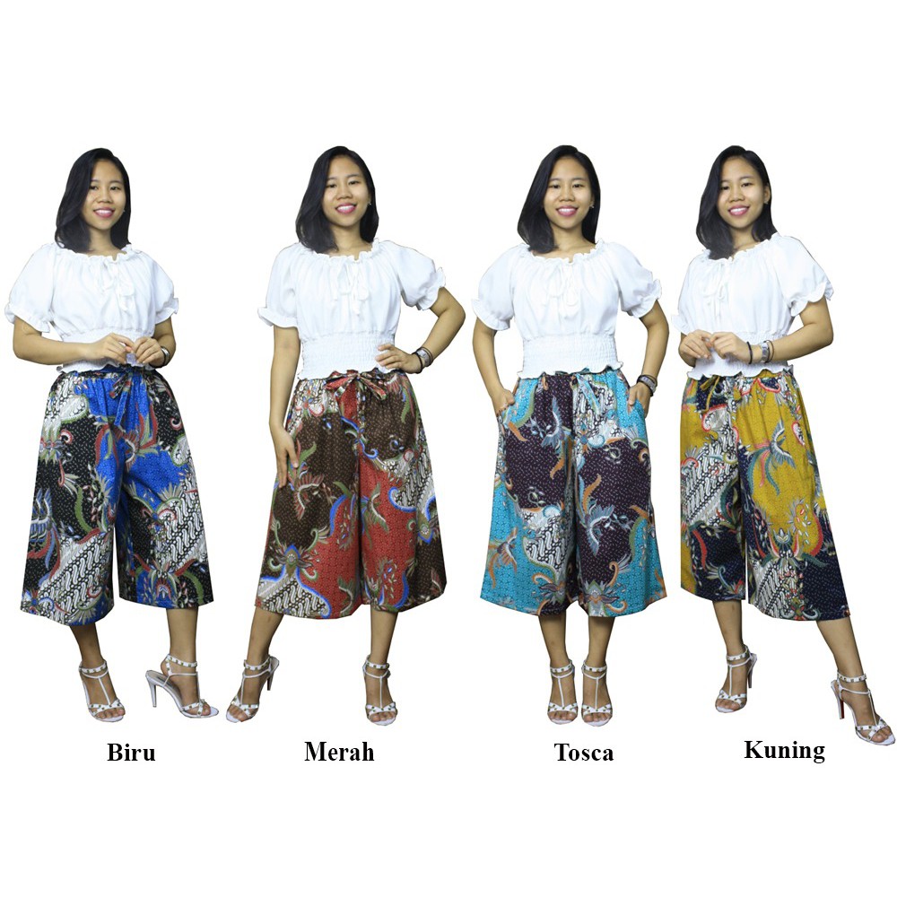 SB Collection Celana Pendek Jemima Casual Kulot Jumbo Shortpants Batik Wanita All Size