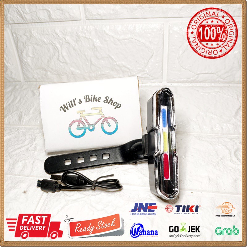 Lampu Belakang Sepeda LED USB Rechargeable Anti Air 3