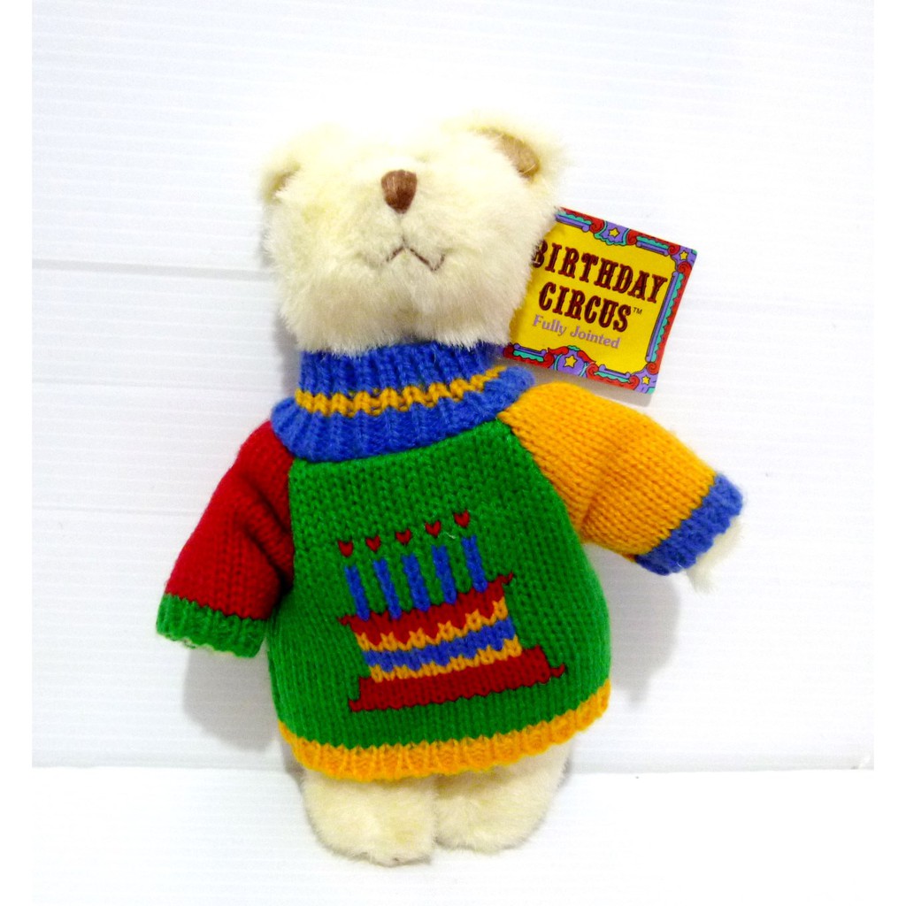 Boneka Teddy Bear Original Russ Birthday Circus Fully Jointed Bear