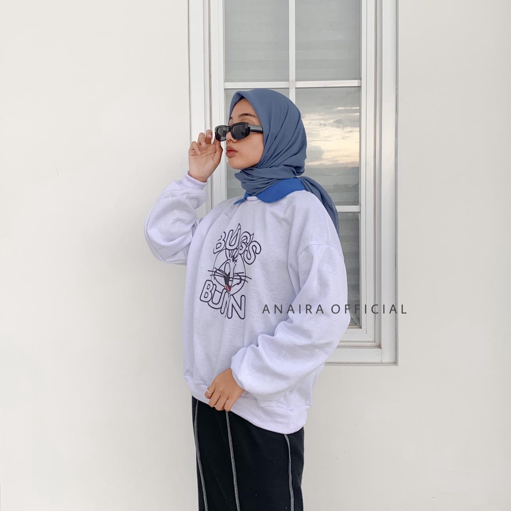 SWEATER WANIITA BUGS BUNN ANAIRAOFFICIAL SWEATER OVERSIZE WANITA SWEATER CEWEK SWEATER OVERSIZE CEWEK CREWNECK CEWEK CREWNECK WANITA