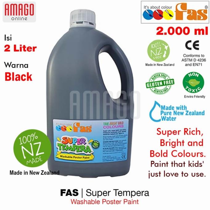 

Fas - Super Tempera Washable Poster Paint - 2 Liters - Black - 099