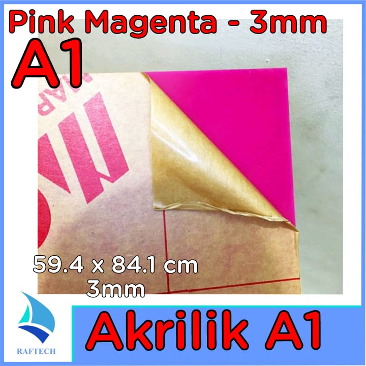 Akrilik A1 Tebal 3 mm Acrylic Pink Magenta Marga Cipta