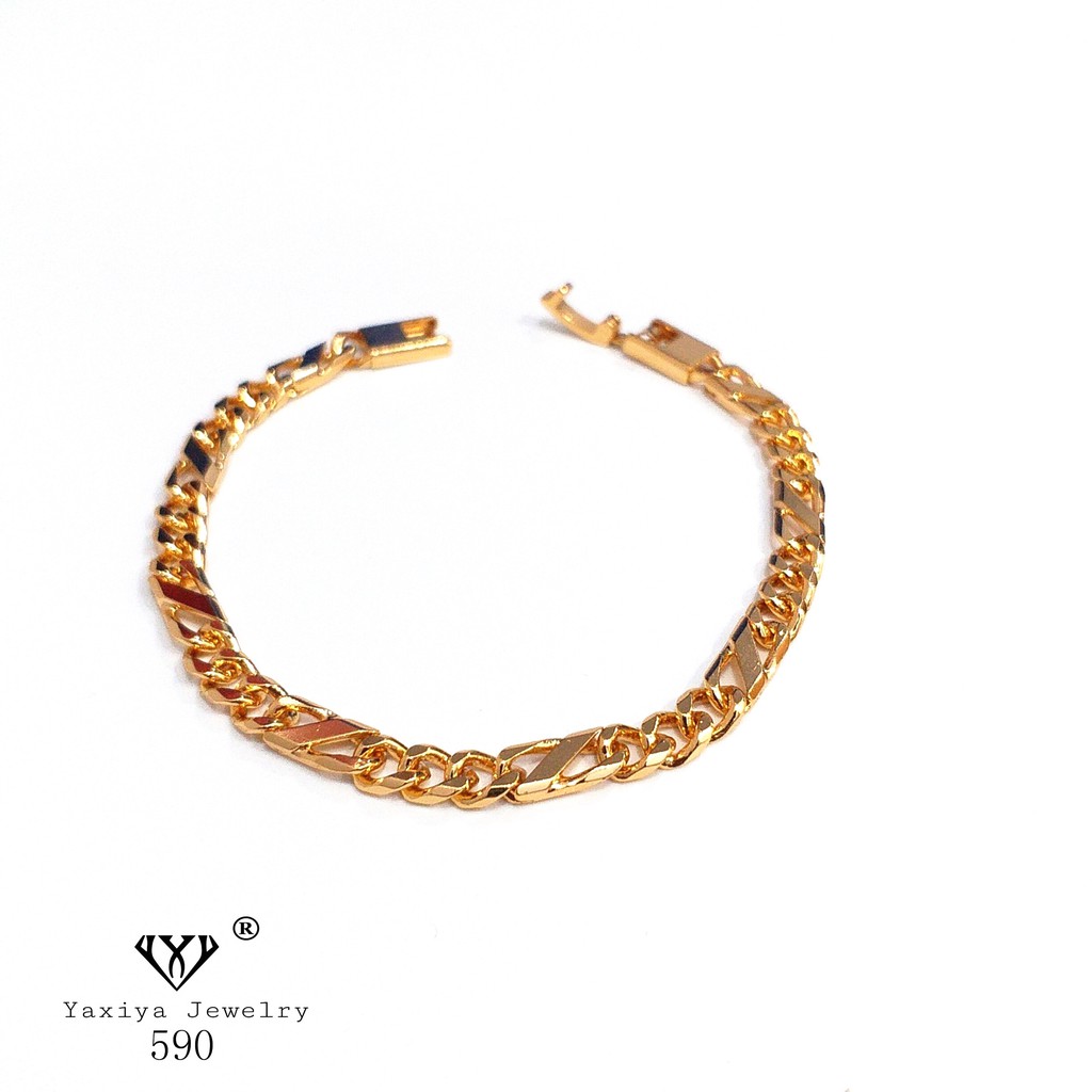 

Gelang Rantai Dewasa Perhiasan Imitasi Lapis Emas 18K Yaxiya Jewelry 590