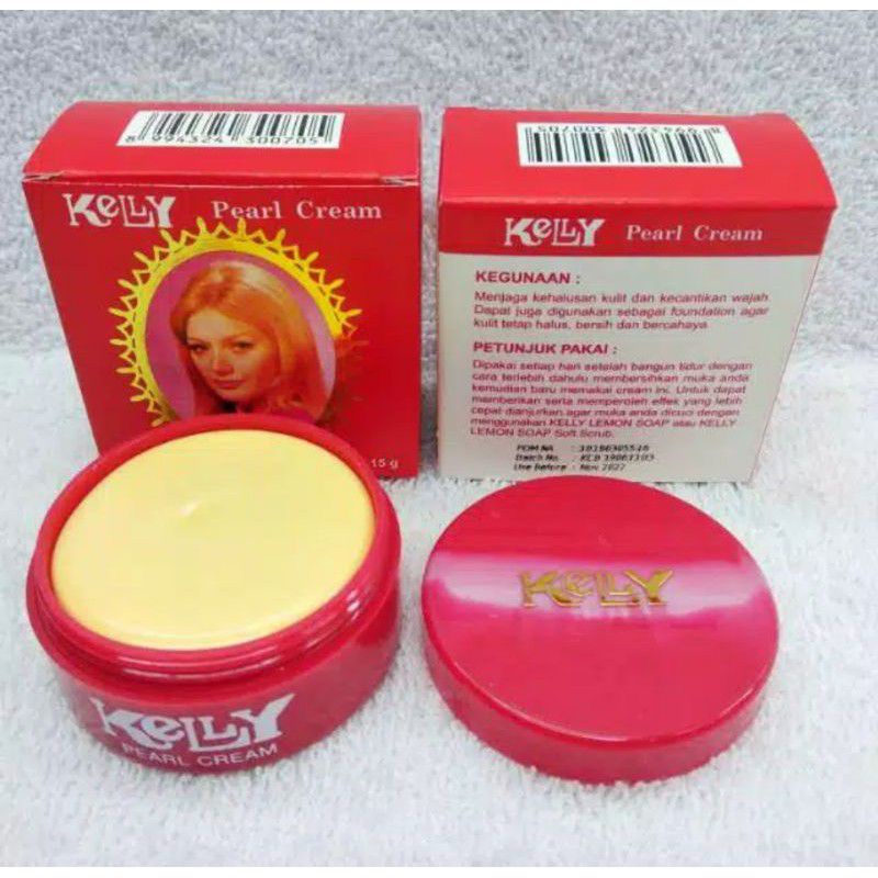 KELLY PEARL CREAM | CREAM PENCERAAH WAJAH ALAS BEDAK KELLY UKURAN 5GRAM &amp; 15 GRAM BPOM