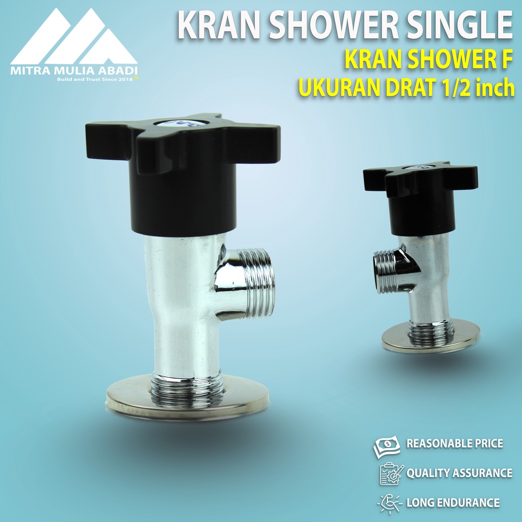 Stop Kran Shower Single Kloset Warna 1/2 Inch - hitam