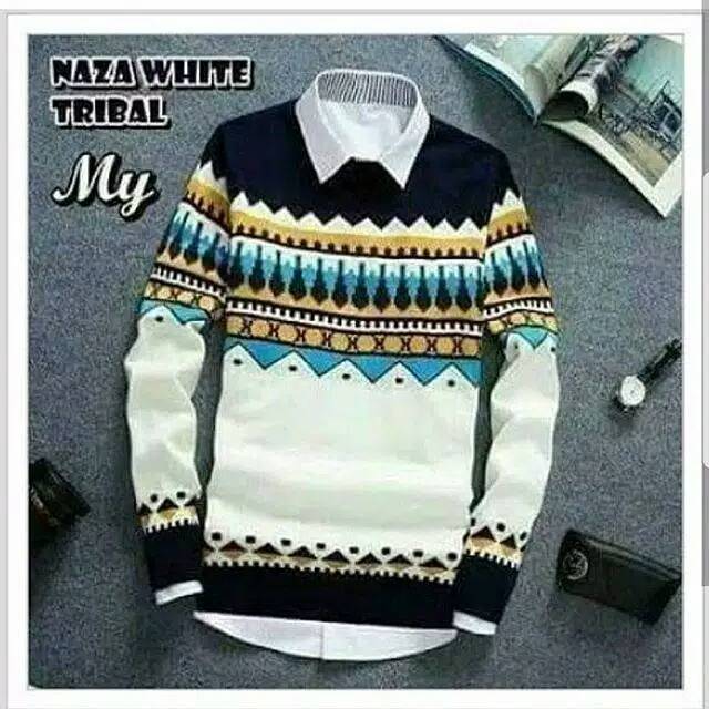 SWEATER RAJUT NAZA TRIBAL PREMIUM FULL COLOR DAN TEBAL