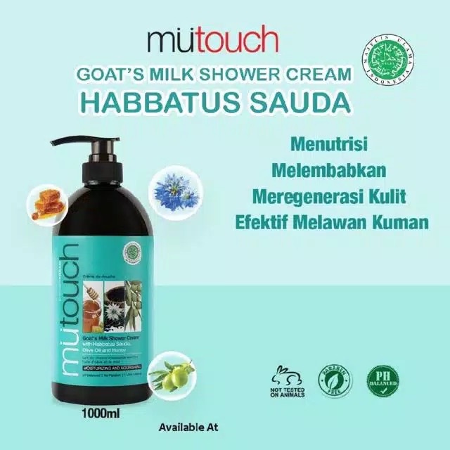 ★ BB ★ Mutouch Goat’s Milk Shower Cream 1000ml - 800ml Refill - Mu Touch