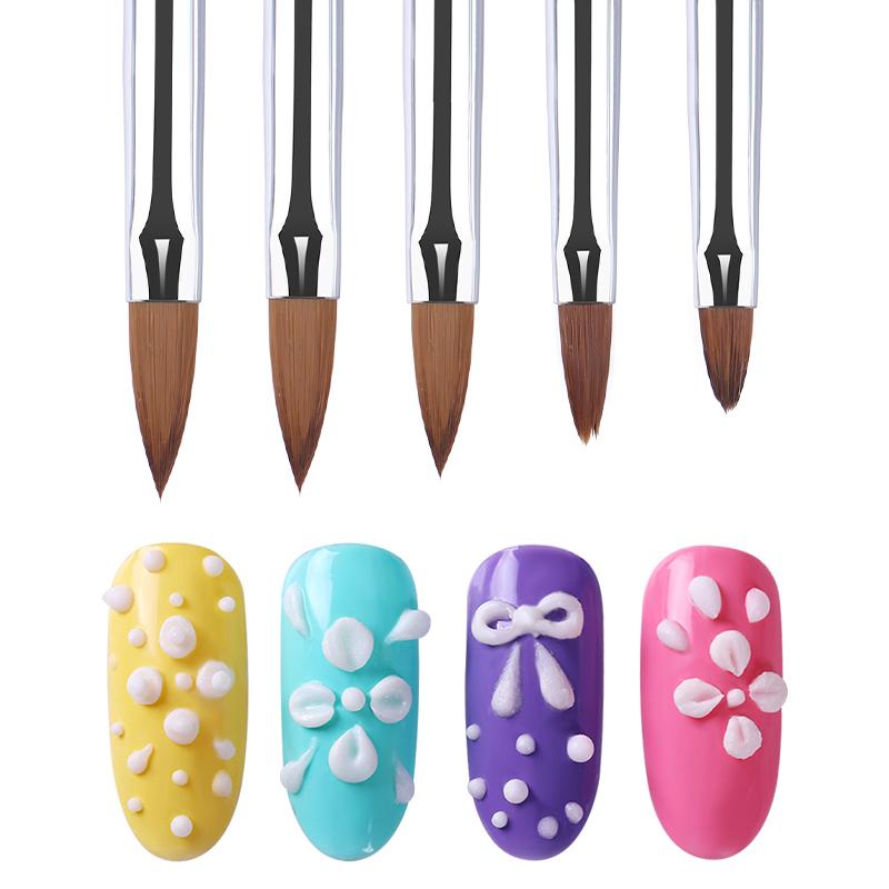 3 / 5 / 7 Pcs / Set Brush Pen Dotting Menggambar Desain Dot Untuk Nail Art Manicure