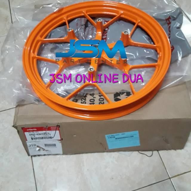VELG RACING SONIC 150 R WARNA ORANGE DEPAN ORI AHM