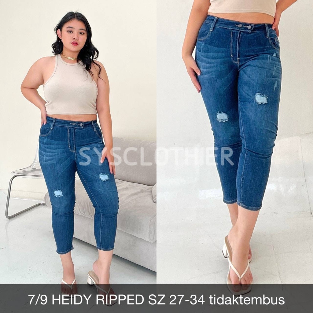 CELANA JEANS WANITA 7/9 HEIDY RIPPED-SYS CLOTHIER