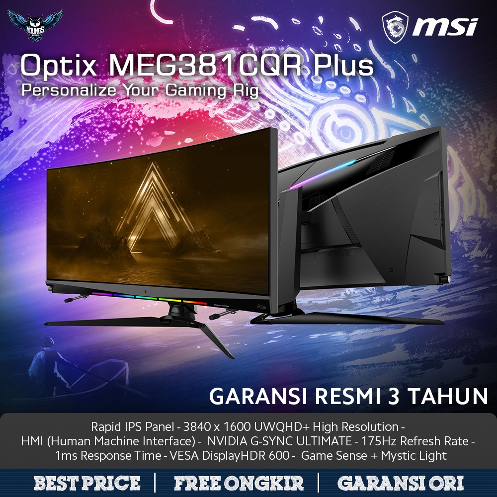 LED MSI OPTIX MEG381CQR PLUS 37.5&quot; IPS 1600p 175Hz 1ms| Gaming Monitor