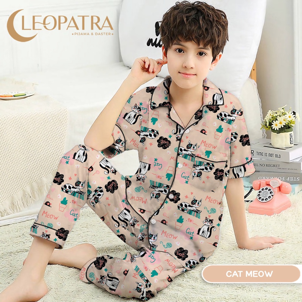 Cleopatra Piyama Anak Laki Motif Karakter Usia 6-8 tahun (size 8) Setelan Baju Tidur