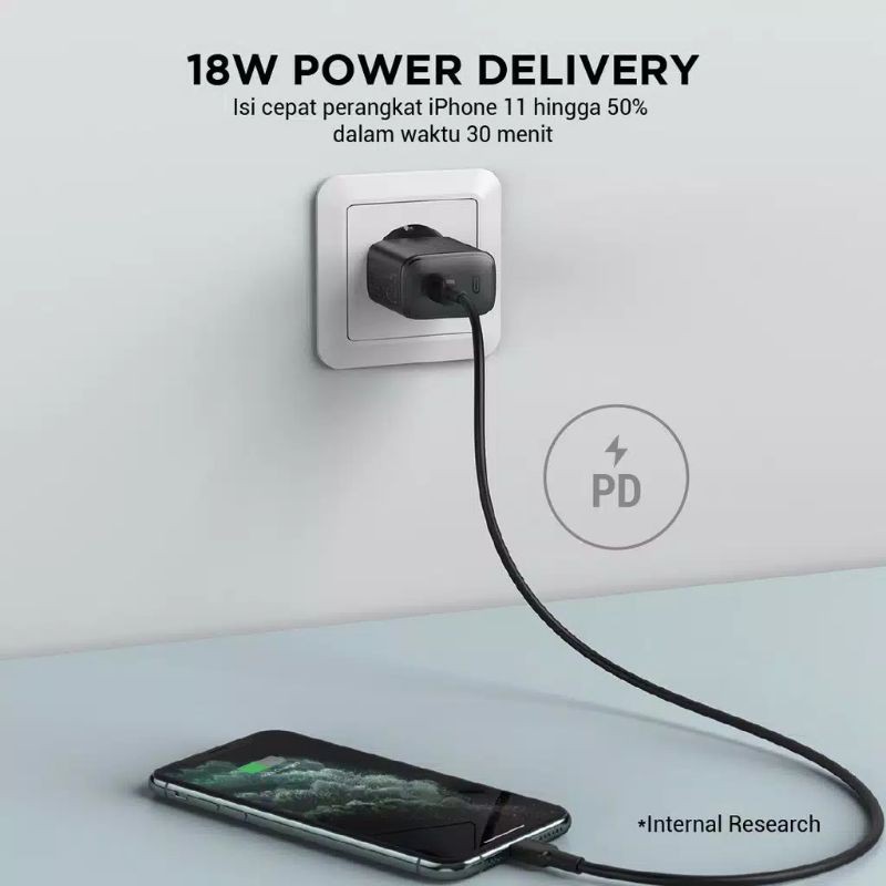 CHARGER AUKEY PA-F1 18w + KABEL C TO C . garansi 2 Tahun