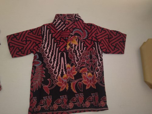 Batik Couple Keluarga Sania Ruffle Ori Ndoro Jowi Dnt Motif Bata Merah