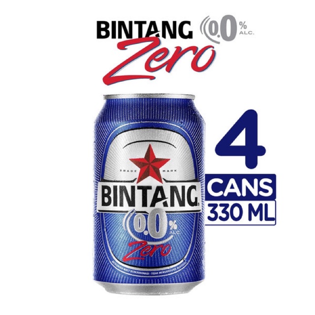 

Bintang Zero Minuman Malt Kadar Alkohol 0.0% Isi 4 Kaleng 4 x 330 ml