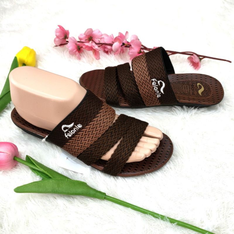 sandal wanita Trendy dan keren murah ( Felonie SF 01)... sandal terbaru turki rajut bordir ban 3