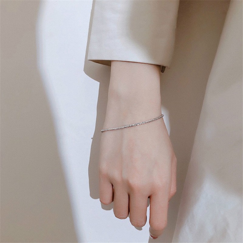 Fashion Aksesoris Perhiasan Gelang S925 Sterling Silver Gelang Sederhana