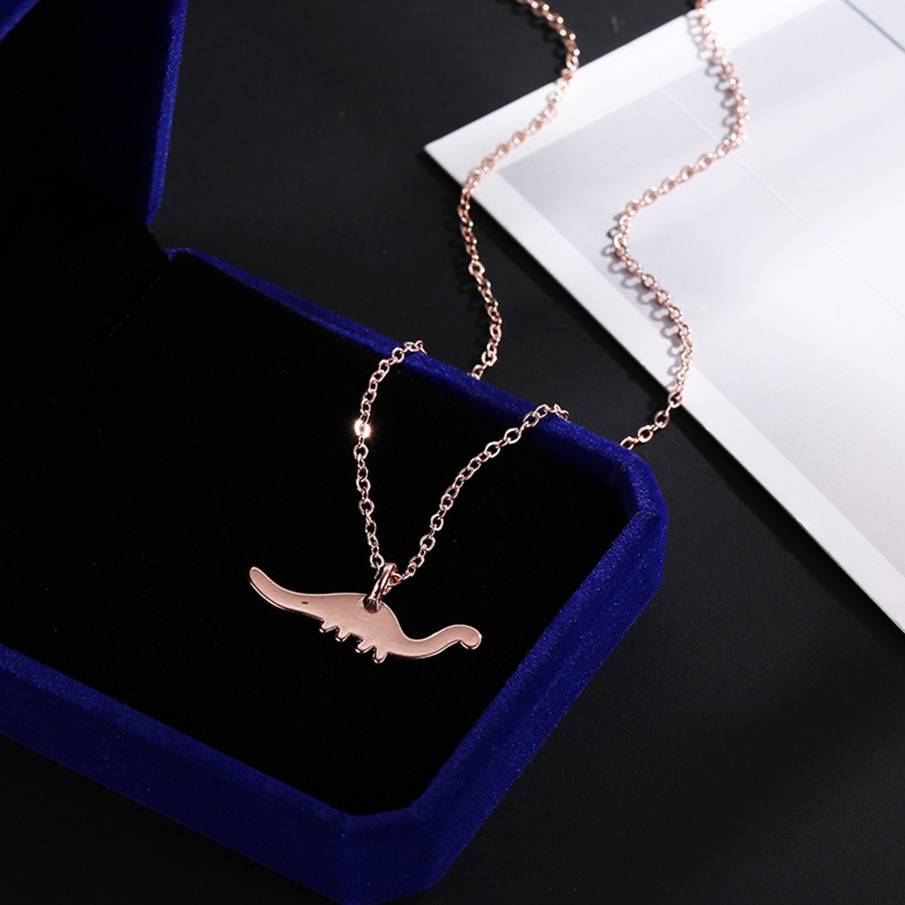 Hu Hu Hu Hu Hu Alat Bantu Pasang Kacamata♡ Kalung Rantai Dengan Liontin Bentuk Dinosaurus Ekor Panjang Untuk Wanita