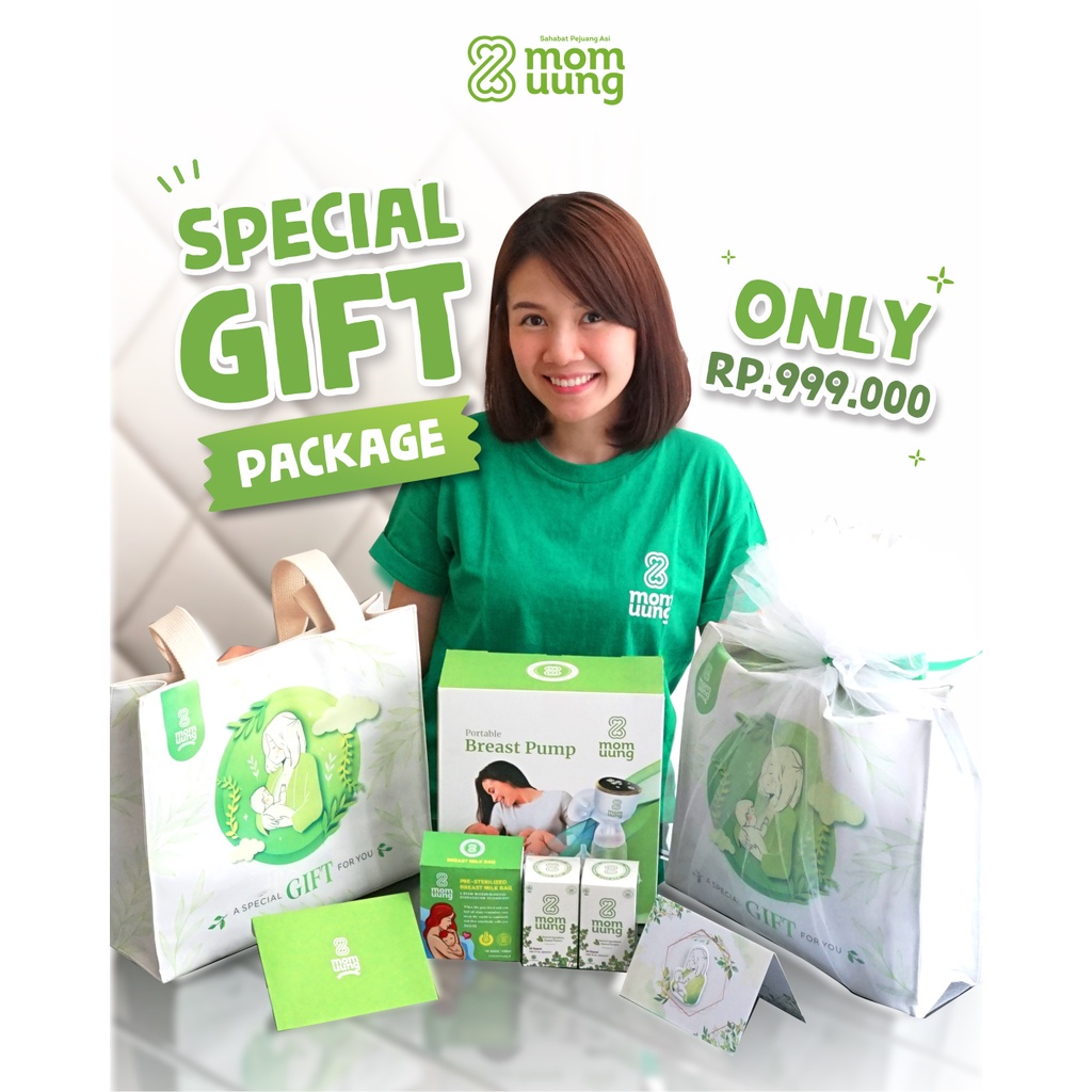 MOM UUNG MOMUUNG SPECIAL GIFT PACKAGE PAKET SPESIAL LENGKAP BREASTPUMP ASI BOOSTER KANTONG ASI