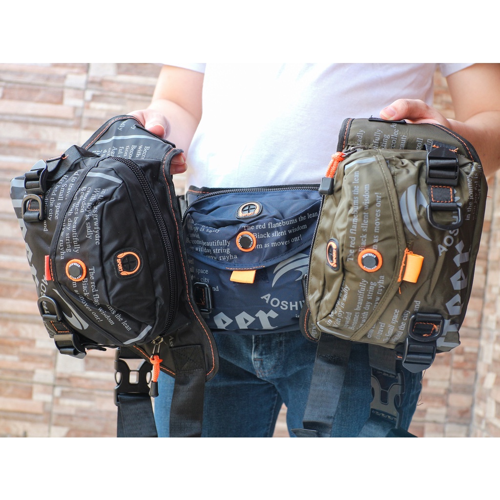 TAS SELEMPANG PRIA / WAIST BAG PRIA / TAS SEPEDA - SAM-02