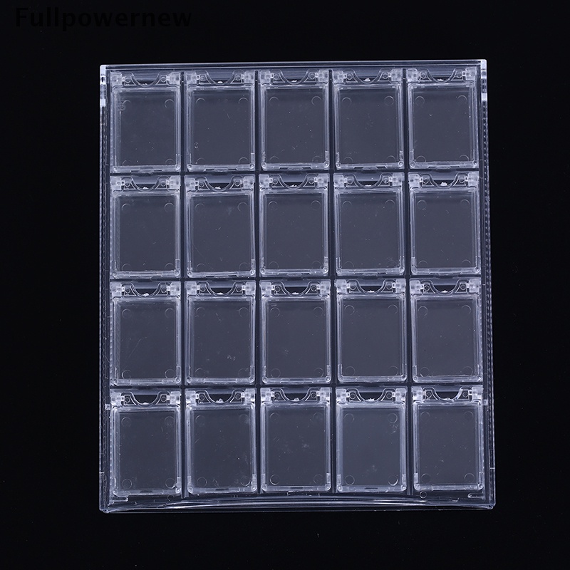 [FULL] 20 Grids Clear Nail Art Display Tray Glitter Rhinestone Decor Storage Box Case