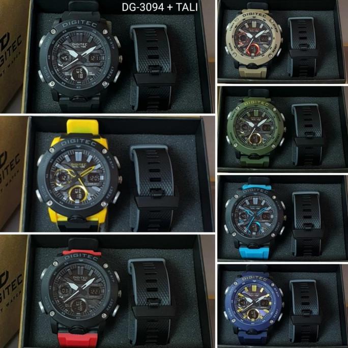 RECOMENDED NEW JAM TANGAN ORIGINAL DIGITEC DG3094 DG-3094 DOUBLE TIME