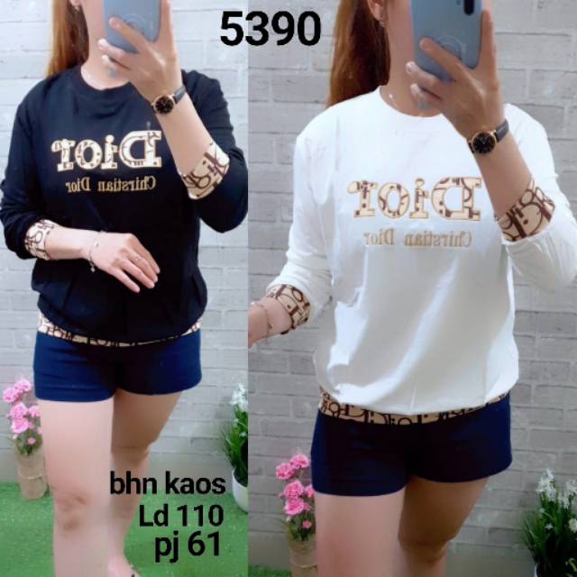 blouse kaos Dior 5390 Bhn kaos import fit to XL