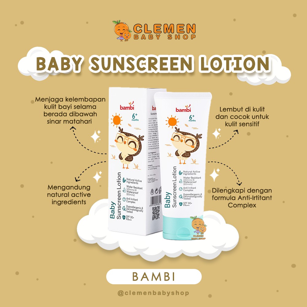 Jual Bambi Baby Sunscreen Lotion 100 ML Shopee Indonesia