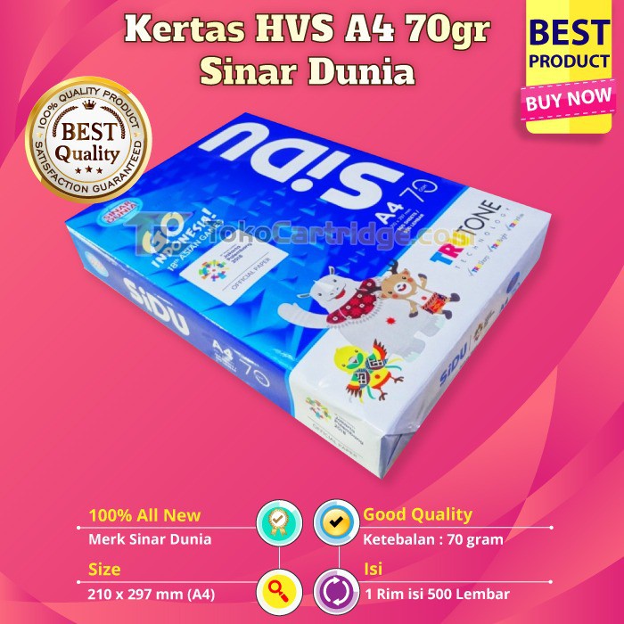 Jual Kertas Hvs A4 70gr Sidu Kertas A4 70gr Sinar Dunia Kertas