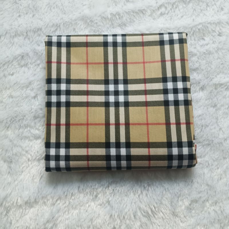 Kain Kotak Blueberry KATUN YARNDYED MOTIF BURBERRY KOTAK PER 0,5M DAN 1M