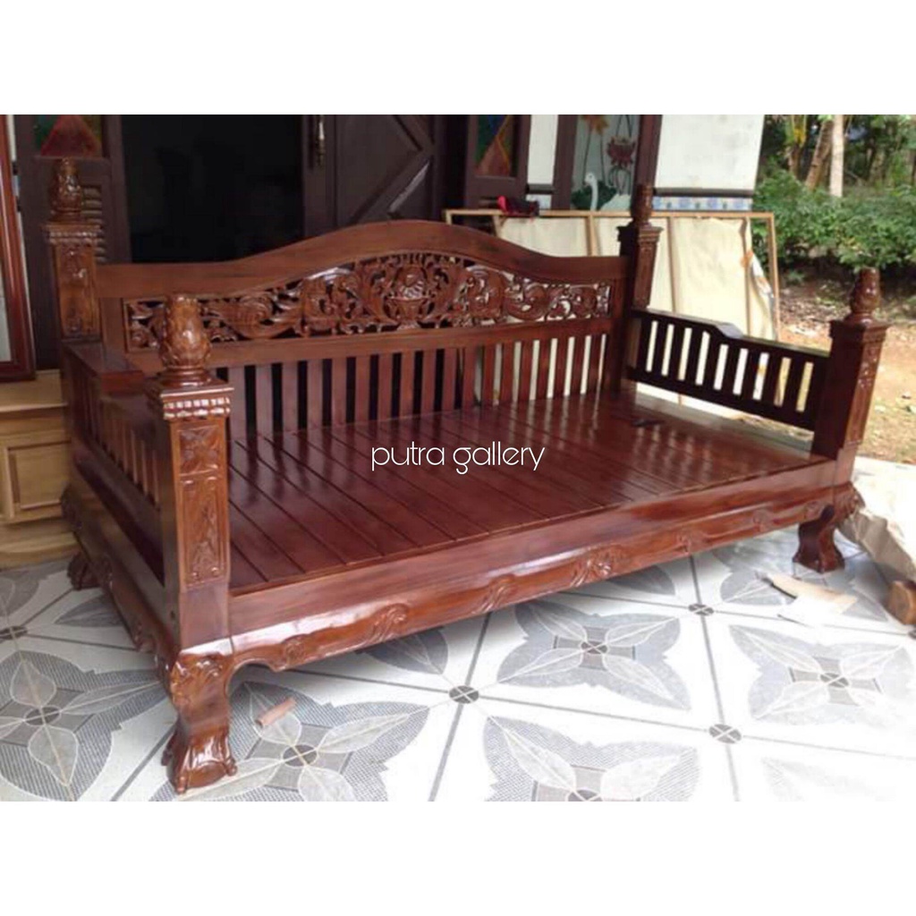 Kursi sofa bangku / Bale bale rahwana jumbo kaki gajah / Kurs sofa jati / Furniture jati jepara