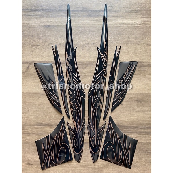 STICKER STRIPING YAMAHA VEGA ZR R 2010 HITAM FULL STIKER POLET BODY MOTOR FULL SET