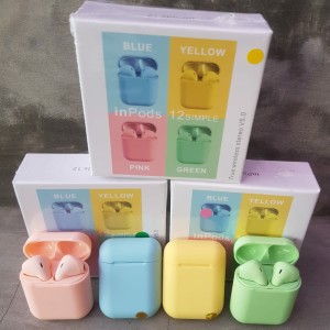 【Ready stock】Headset  Bluetooth i12 earphone  bluetooth 5.0  Wireless android / ios Macaron