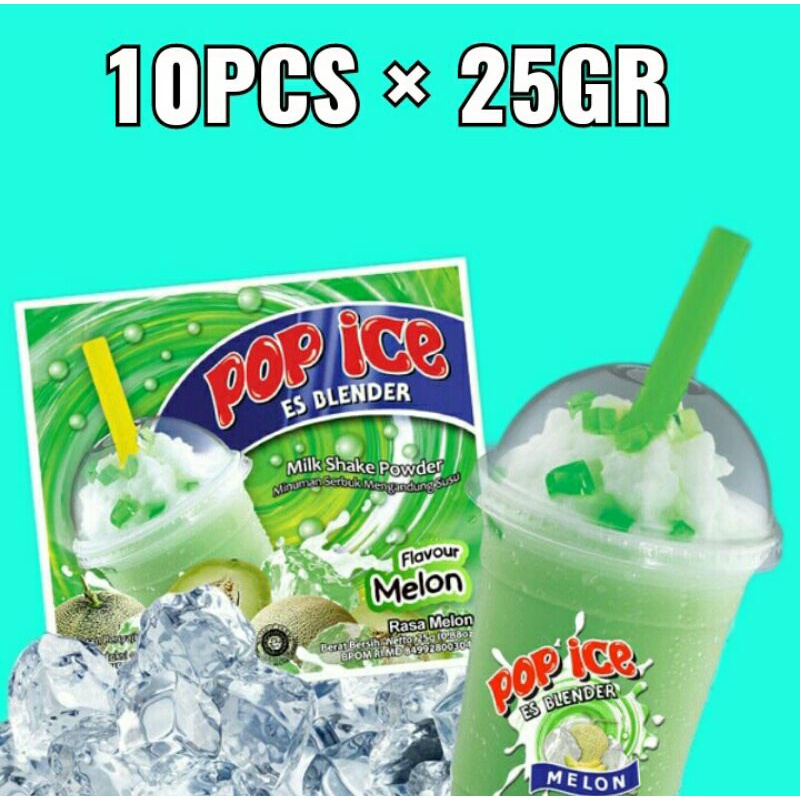 

Paket hemat pop ice rasa melon kemasan 10pcs × 25gr | es blender | minuman instant