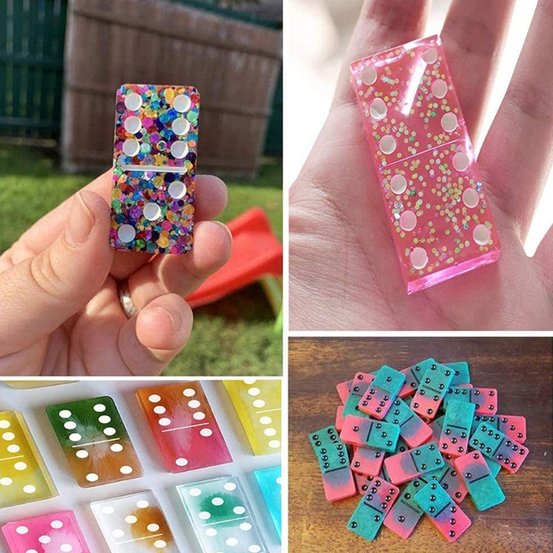 SIY  Resin Molds Domino Silicone Domino Game Molds 28 Cavities DIY Domino Molds Craft