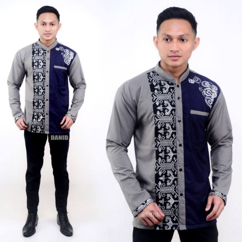 Koko Bordir Batik Kombinasi Fashion Muslim Kombinasi C07 Al Haramain Hijau M/L/XL Dewasa