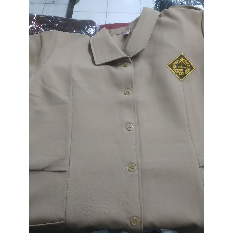 Baju Pramuka Bahan Rapilo Putri Model Jas Tali Belakang SD SMP SMA Pembina