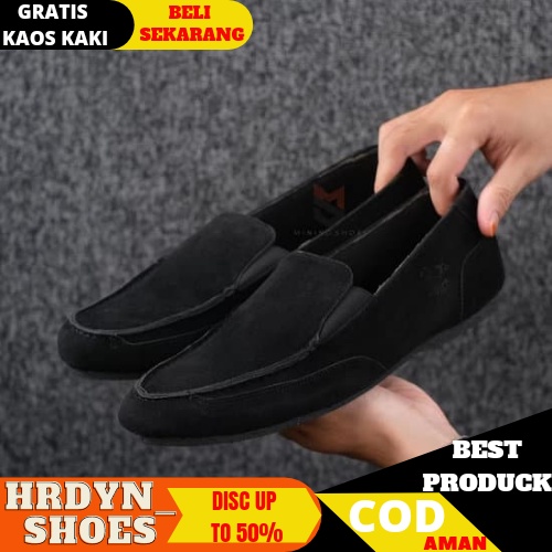 Sepatu Slip On Pria Sepatu Pria MINING BOLZA Tanpa Tali Kulit Asli Sepatu Kasual Formal Kerja