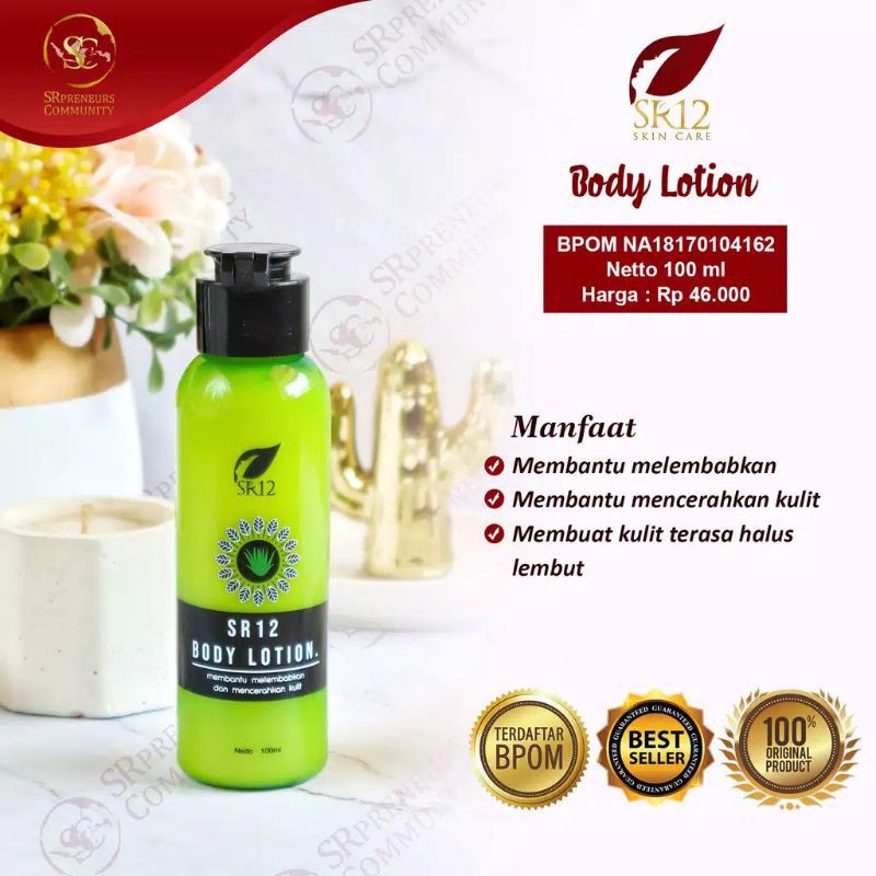 Whitening Night Body Lotion With Sakura Frogrance Series SR12 / Pencerah Tubuh / Pelembab Tubuh