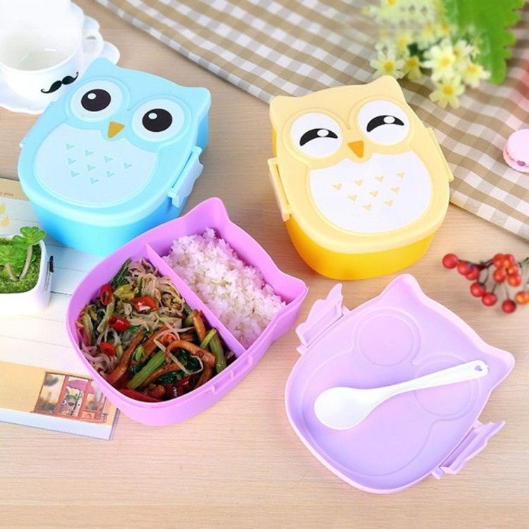 BELLA - KOTAK BEKAL ANAK MOTIF OWL | LUNCH BOX | TEMPAT MAKAN ANAK KARAKTER BURUNG HANTU LUCU