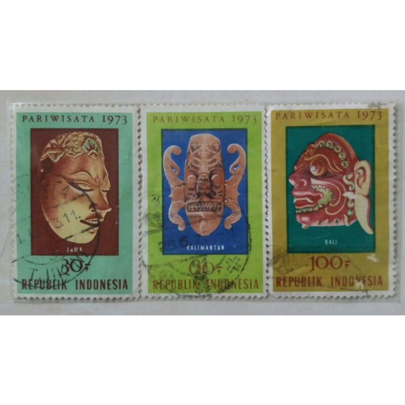 

Perangko Pariwisata - Topeng 1973 Set Lengkap 3pcs Used