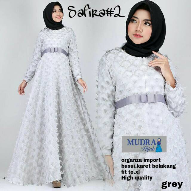 Gamis Pesta Muslimah SHAFIRA DRESS Organza Rubiah Busui