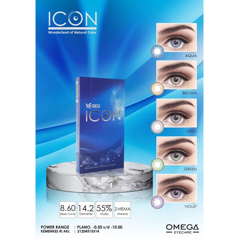 Softlens Omega Icon Warna diameter 14,2 mm